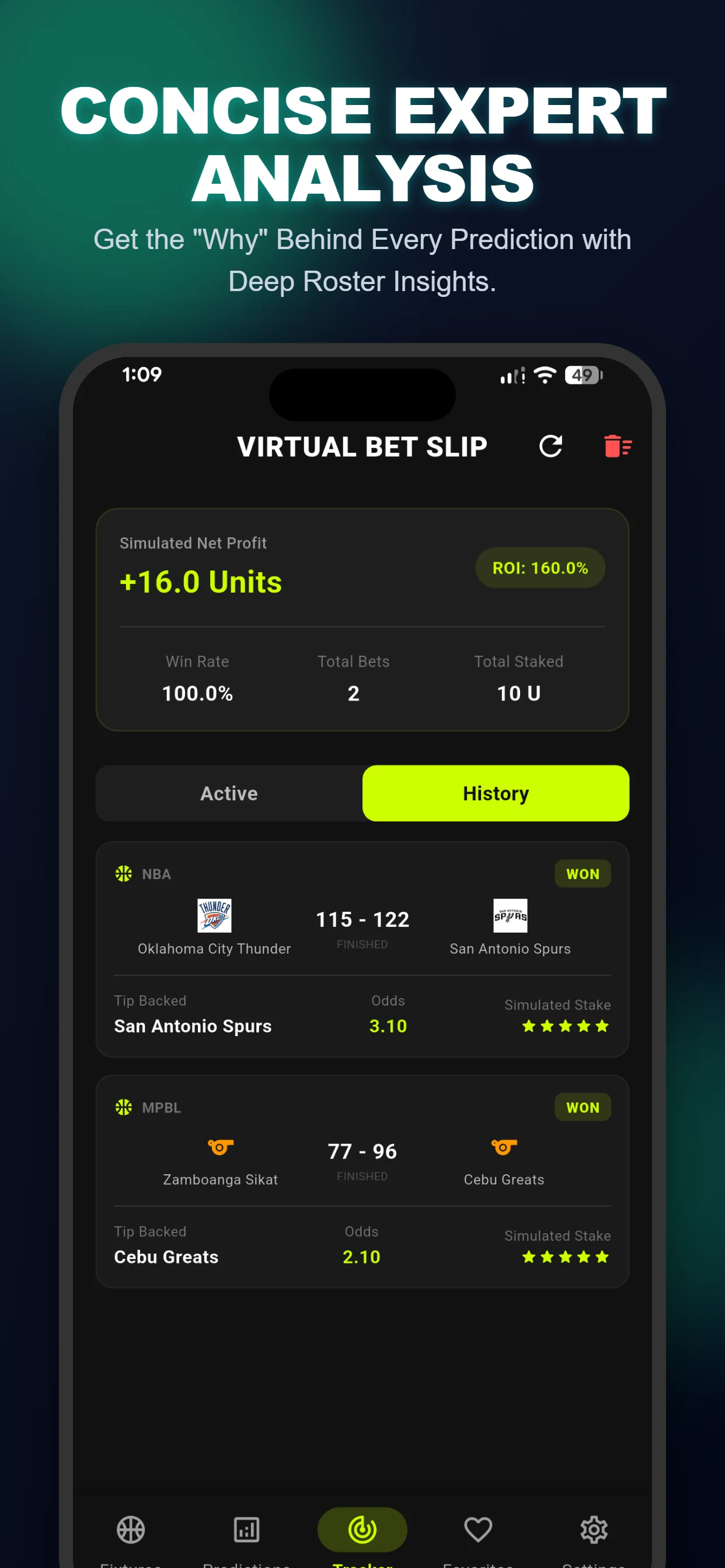 Basketball NBA Predictions App screenshot